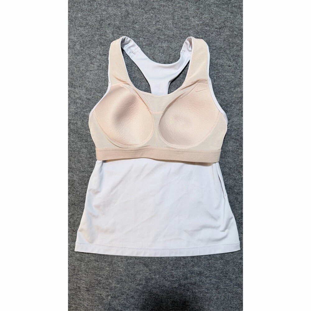 Nike Dri-FIT Tank Top Womens S White Racerback Built-In Bra Activewear - Picture 6 of 7